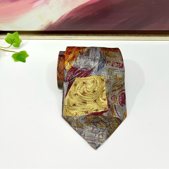 ERMENEGILDO ZEGNA Vintage 100% Silk Tie in Retro Print - Picture 3 of 12